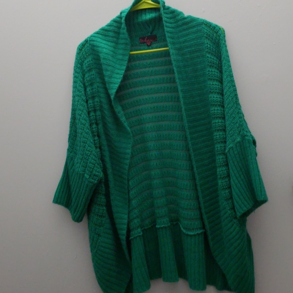 Green knit cardigan